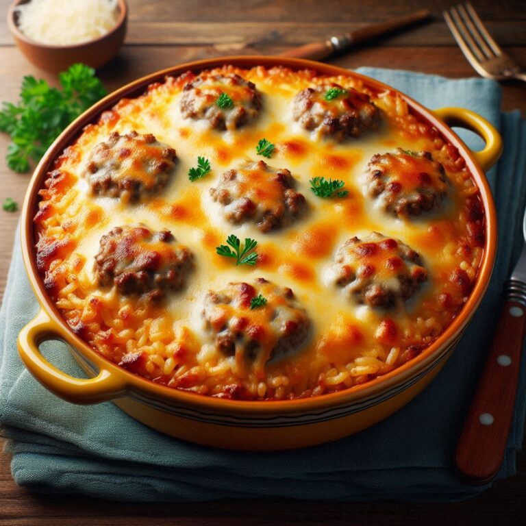 Cheesy Hamburger Rice Casserole – Easy, Creamy & Family-Friendly Recipe