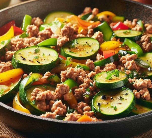 Ground Turkey And Zucchini Skillet