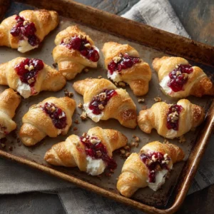 Cranberry Cream Cheese Bites on a serving platter with fresh berries.