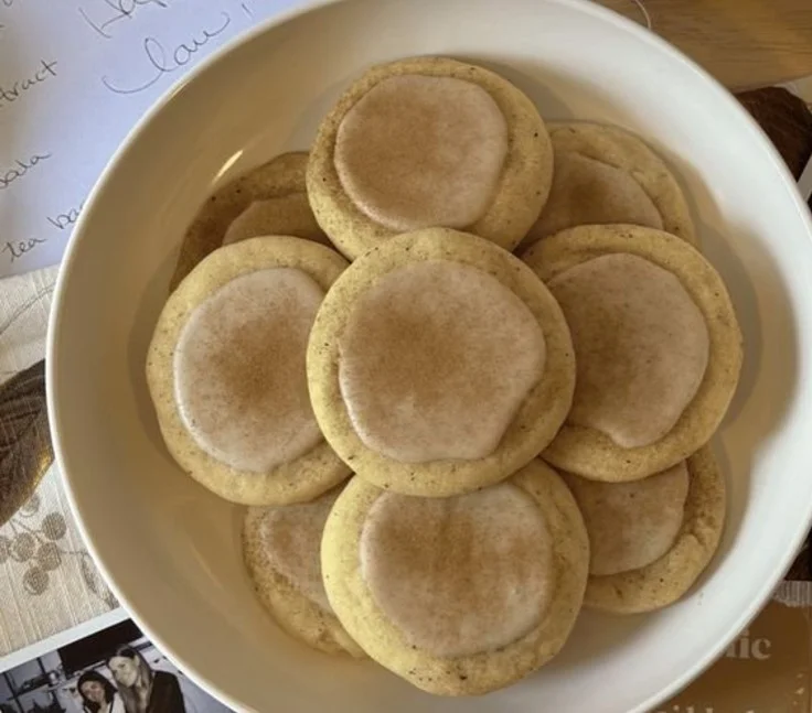 Plate of homemade Delicious Chai Spice Cookies garnished with spices
